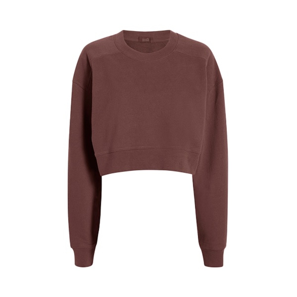 nuuds Brown Cropped Crew Sweatshirt